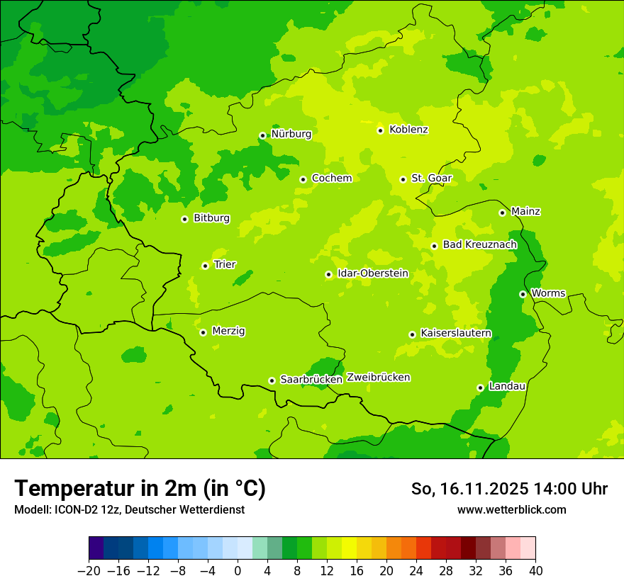 Modellkarten Temperatur