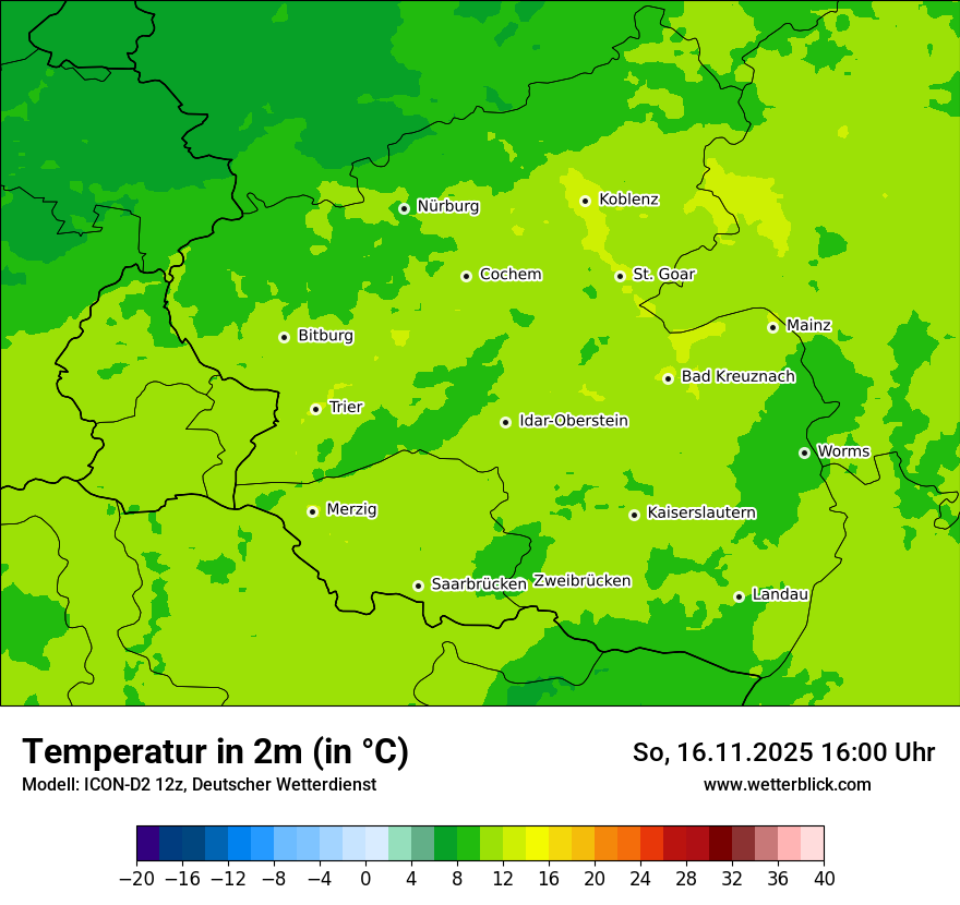 Modellkarten Temperatur
