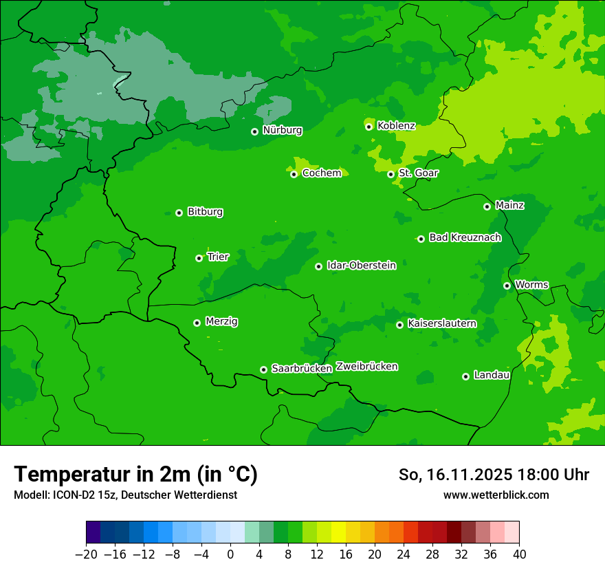 Modellkarten Temperatur