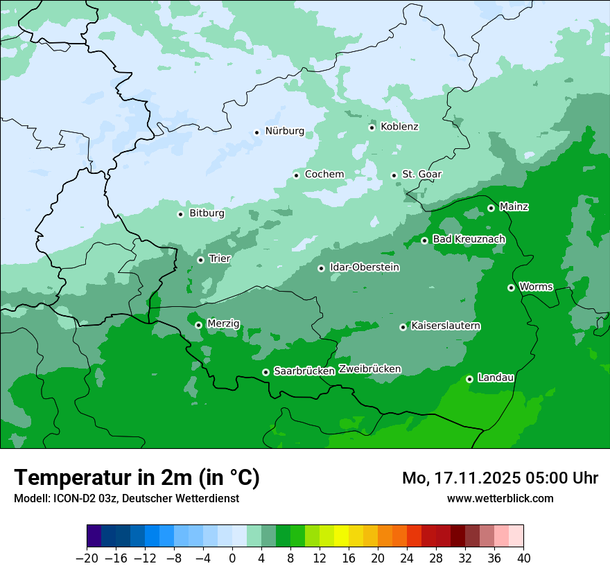 Modellkarten Temperatur