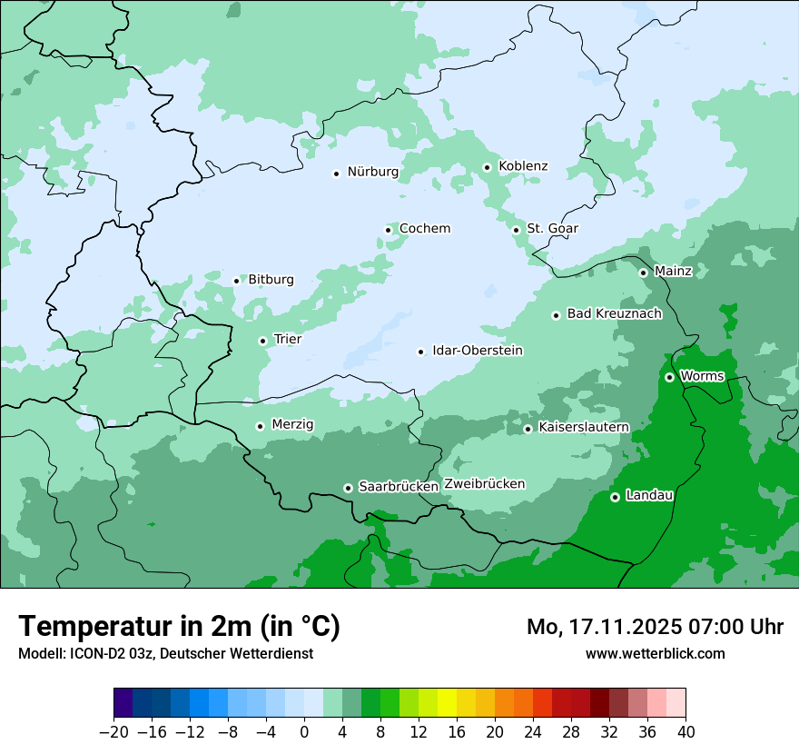 Modellkarten Temperatur