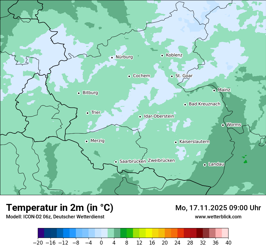 Modellkarten Temperatur
