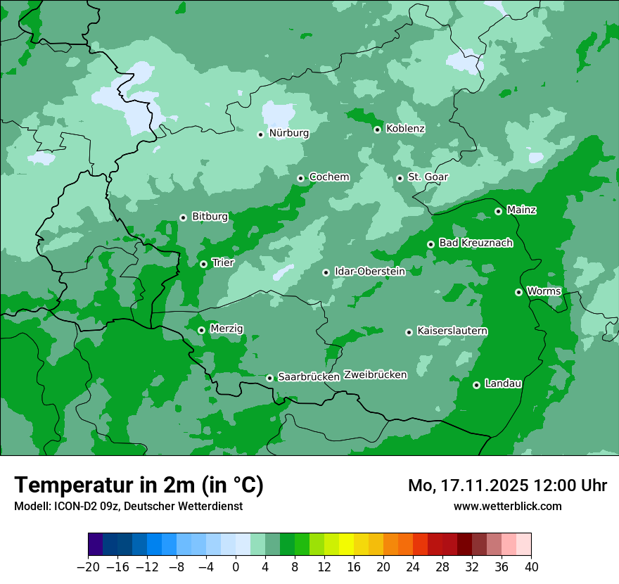 Modellkarten Temperatur