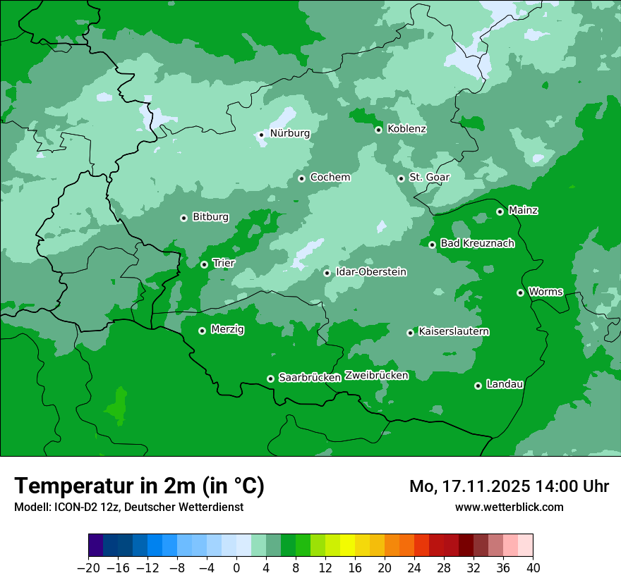 Modellkarten Temperatur