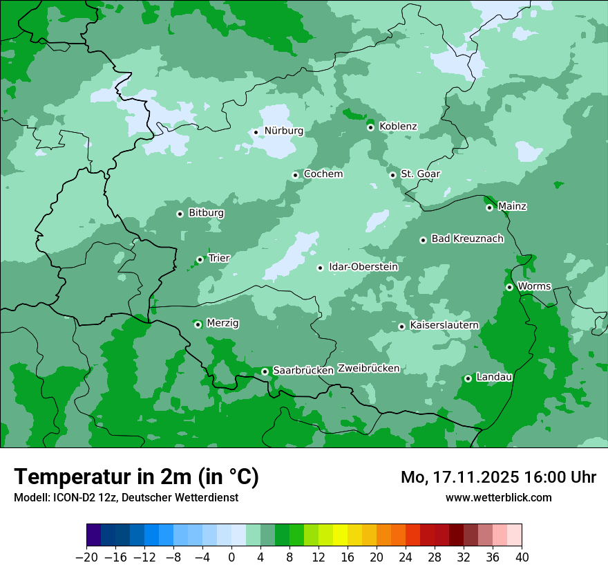 Modellkarten Temperatur