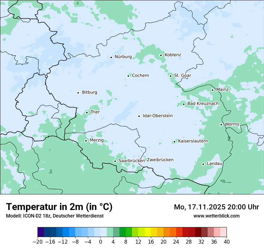 Modellkarten Temperatur