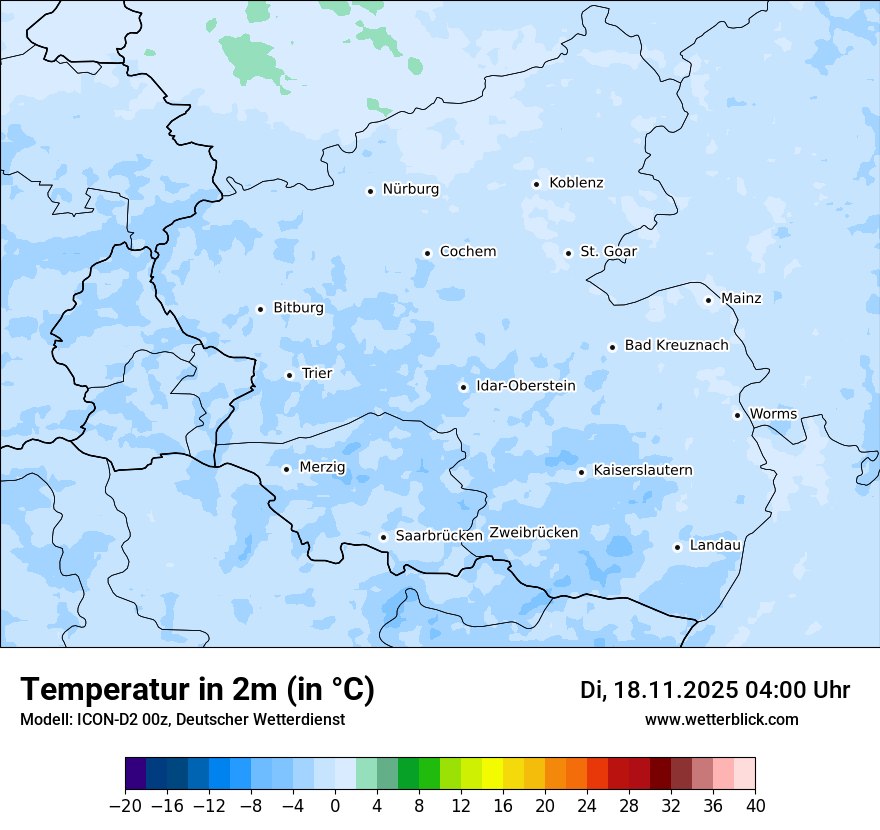 Modellkarten Temperatur