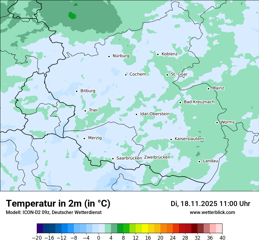 Modellkarten Temperatur
