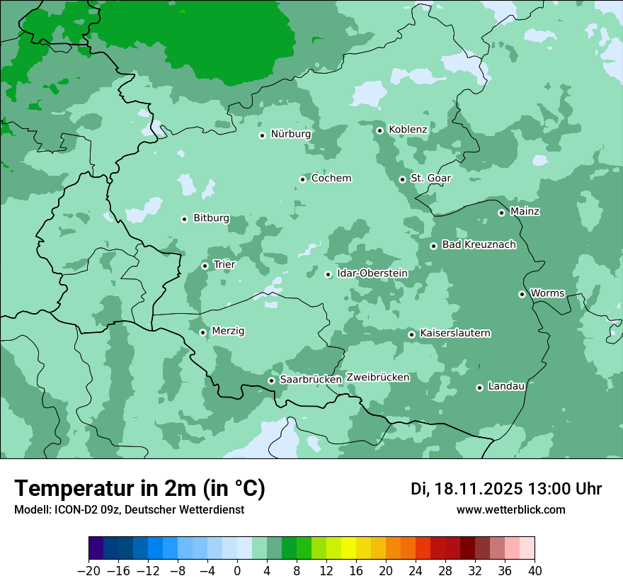 Modellkarten Temperatur