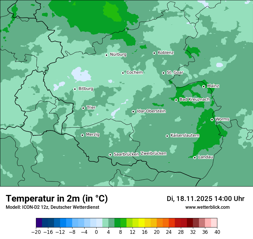 Modellkarten Temperatur