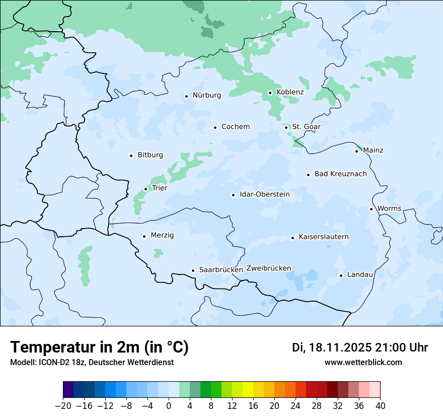 Modellkarten Temperatur
