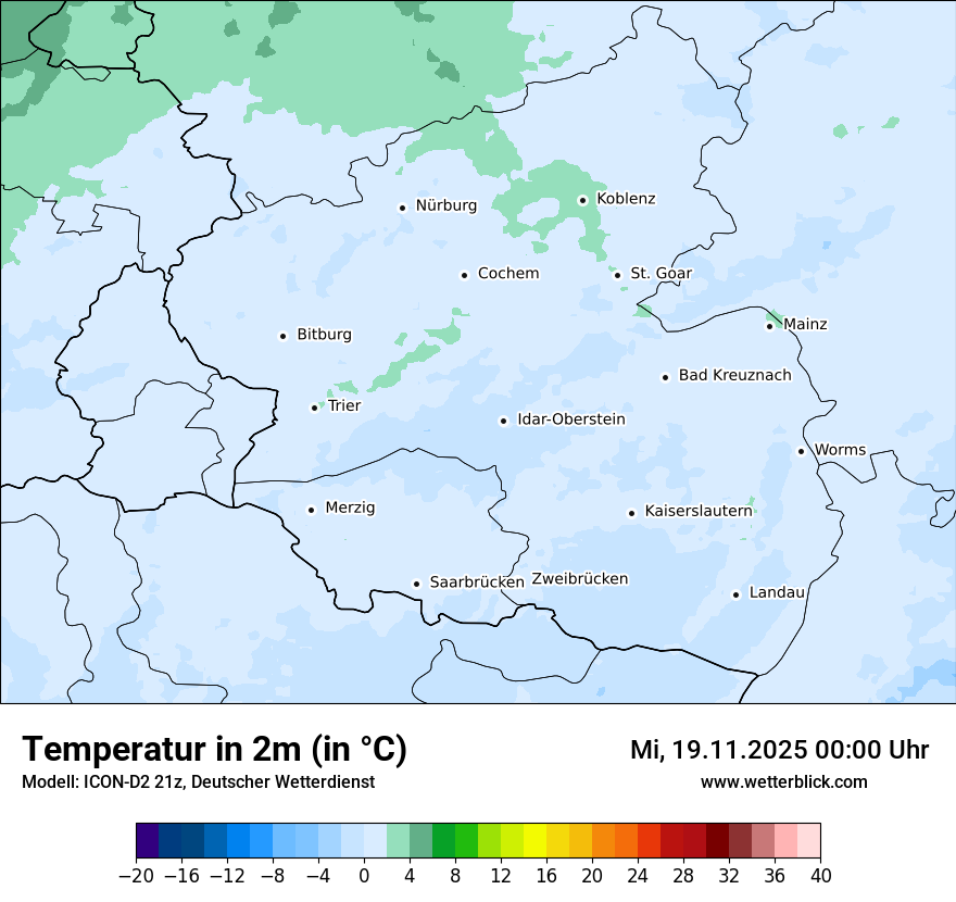 Modellkarten Temperatur