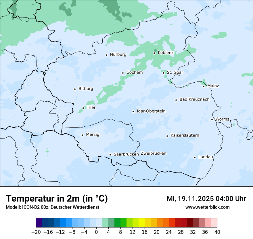 Modellkarten Temperatur