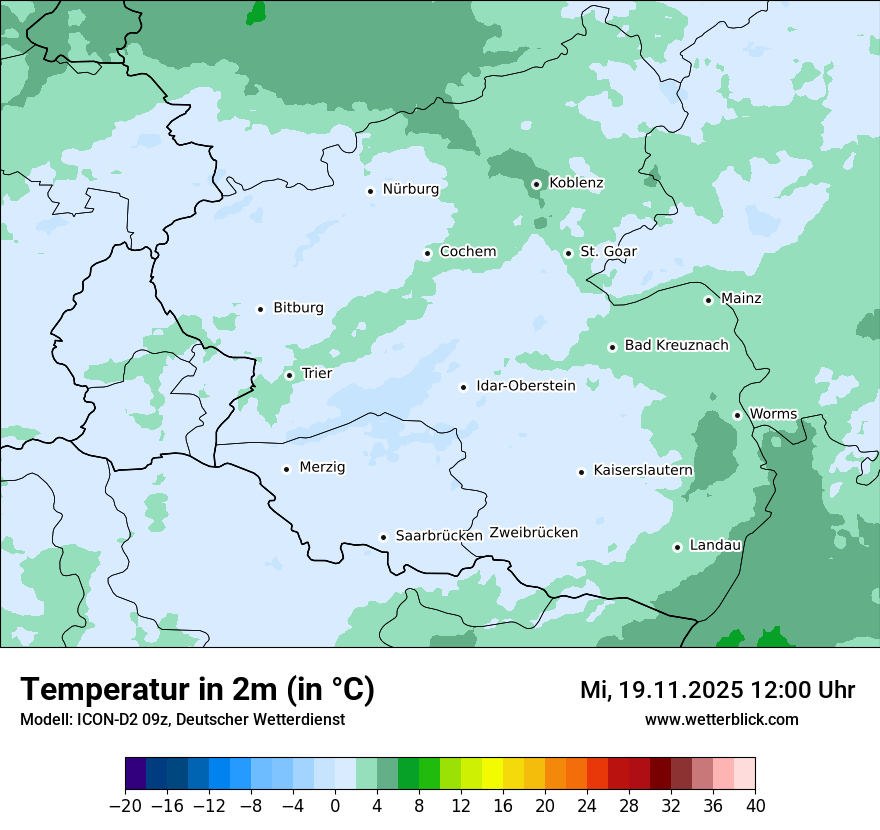 Modellkarten Temperatur