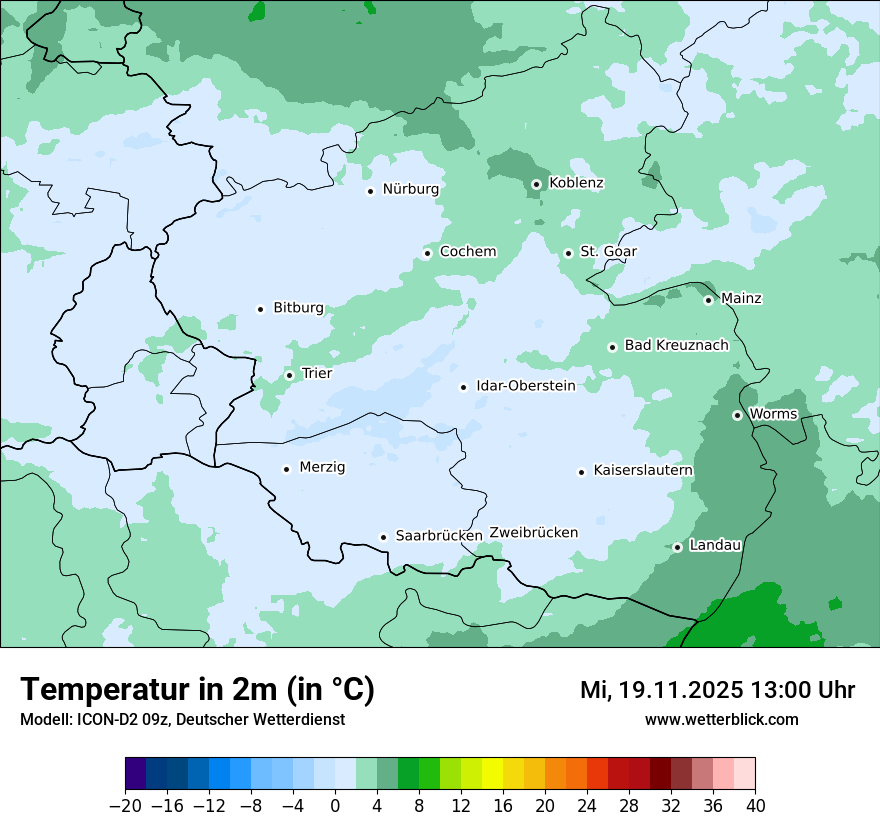 Modellkarten Temperatur