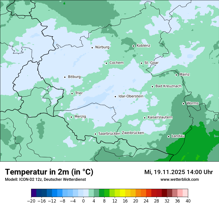 Modellkarten Temperatur