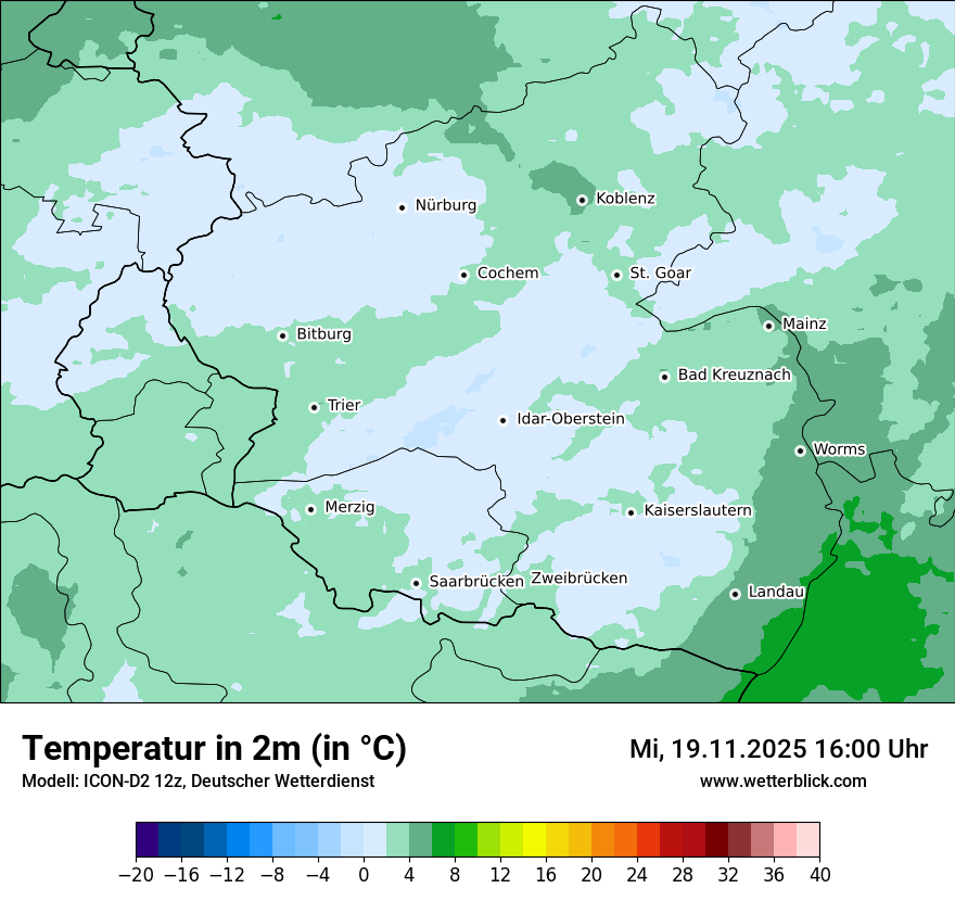 Modellkarten Temperatur