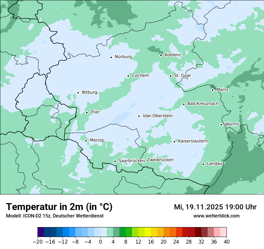 Modellkarten Temperatur