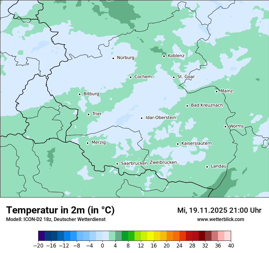 Modellkarten Temperatur
