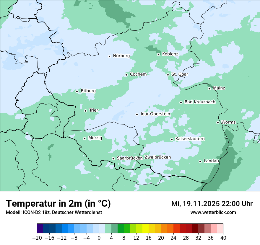 Modellkarten Temperatur