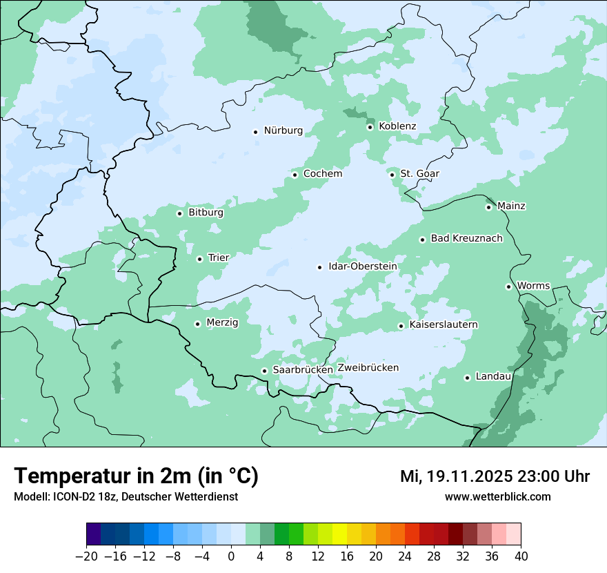 Modellkarten Temperatur