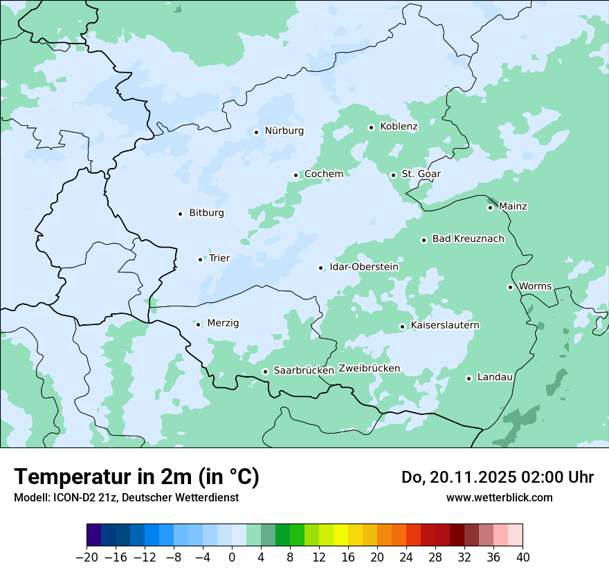 Modellkarten Temperatur