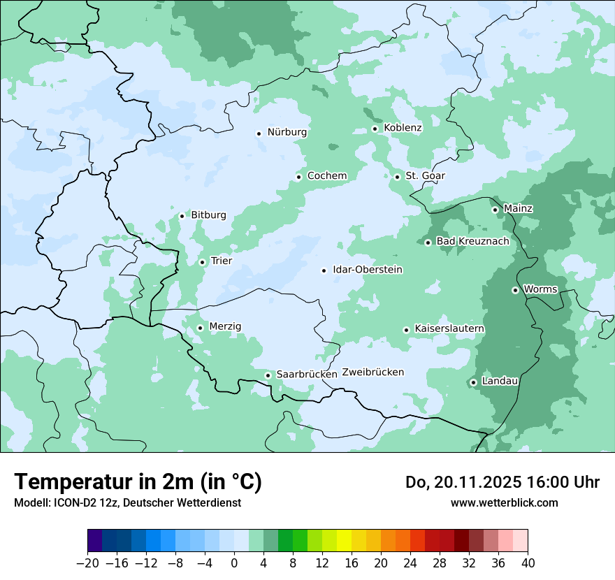 Modellkarten Temperatur