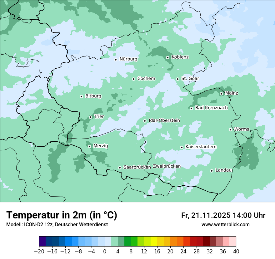 Modellkarten Temperatur