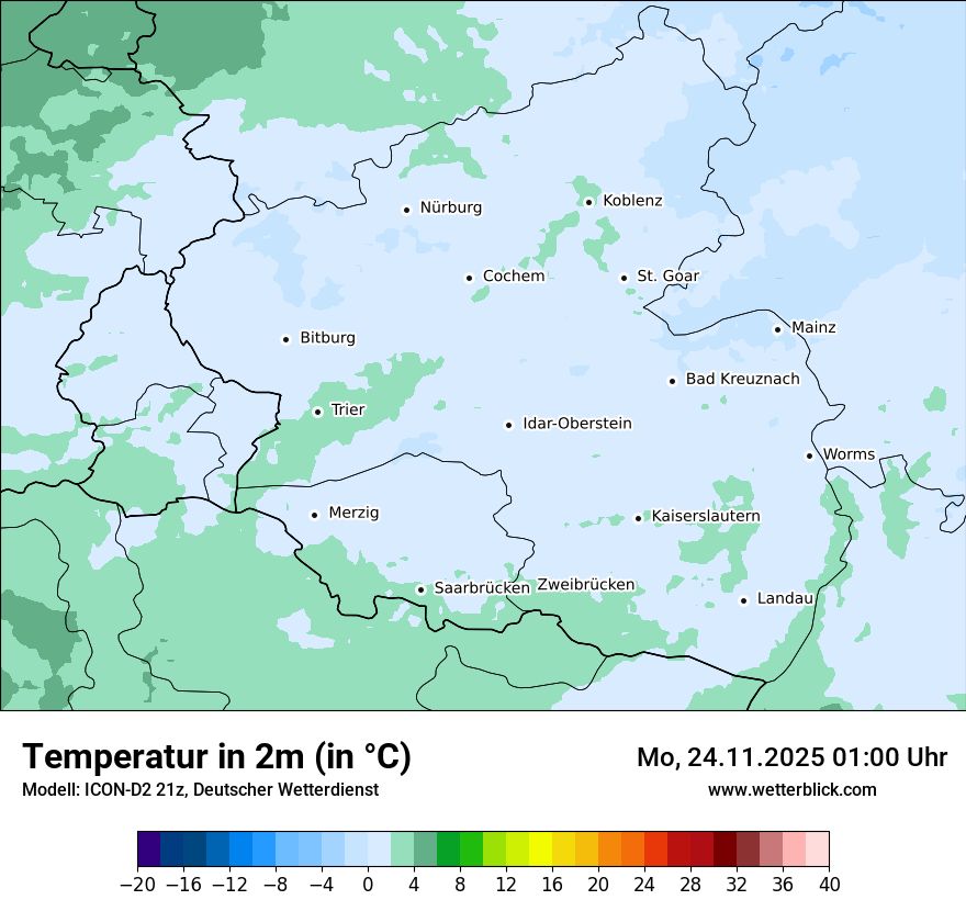 Modellkarten Temperatur