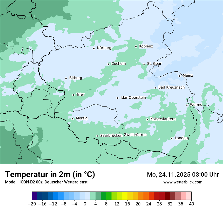 Modellkarten Temperatur