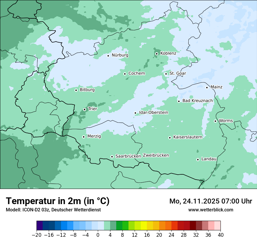 Modellkarten Temperatur