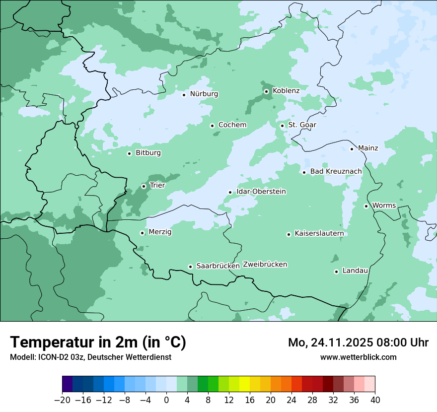Modellkarten Temperatur