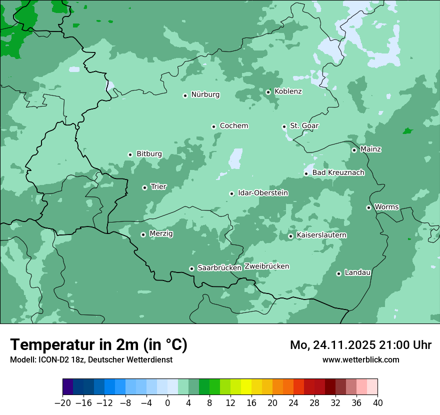 Modellkarten Temperatur