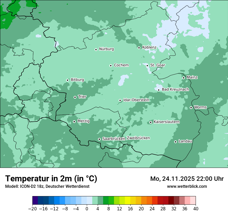 Modellkarten Temperatur