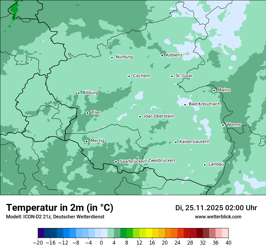 Modellkarten Temperatur