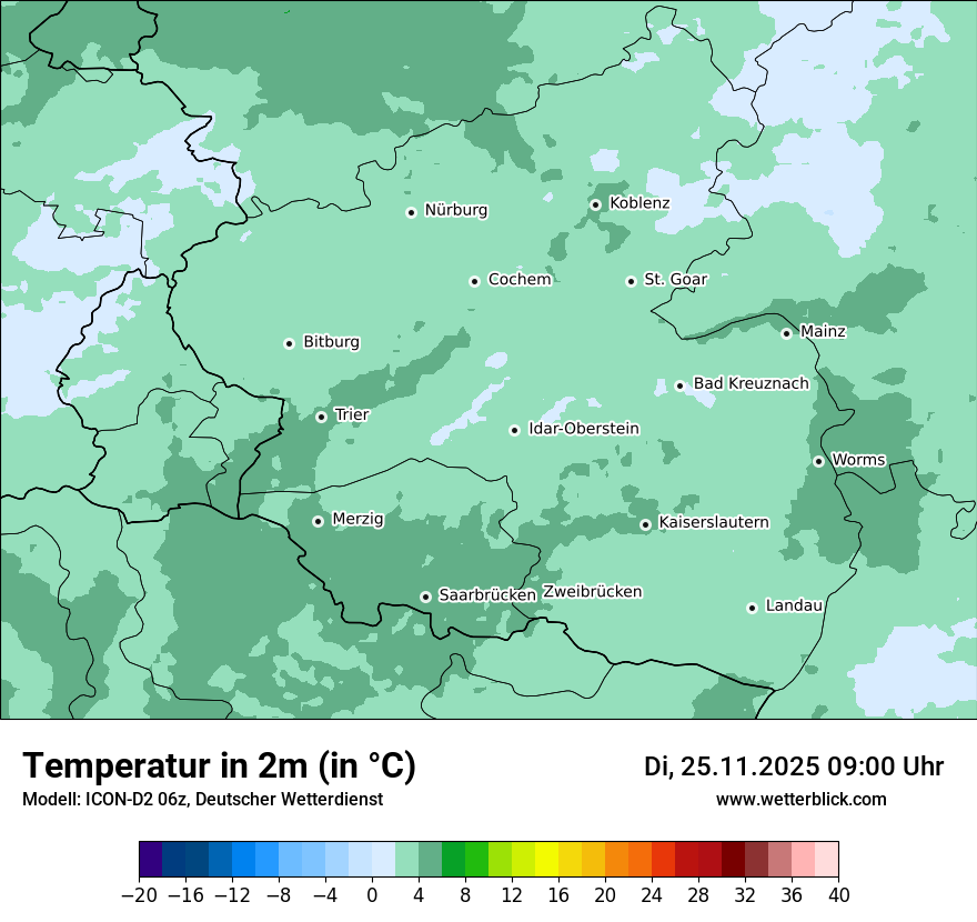Modellkarten Temperatur