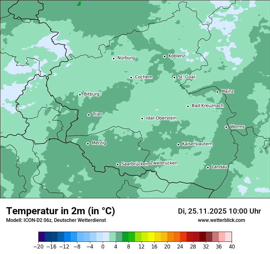 Modellkarten Temperatur