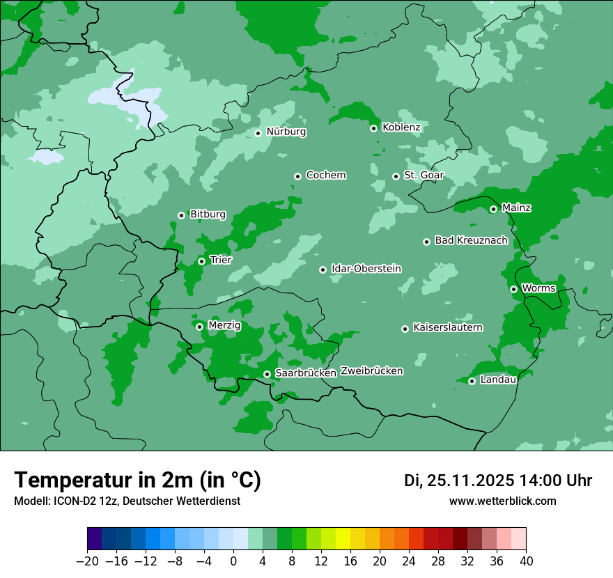 Modellkarten Temperatur