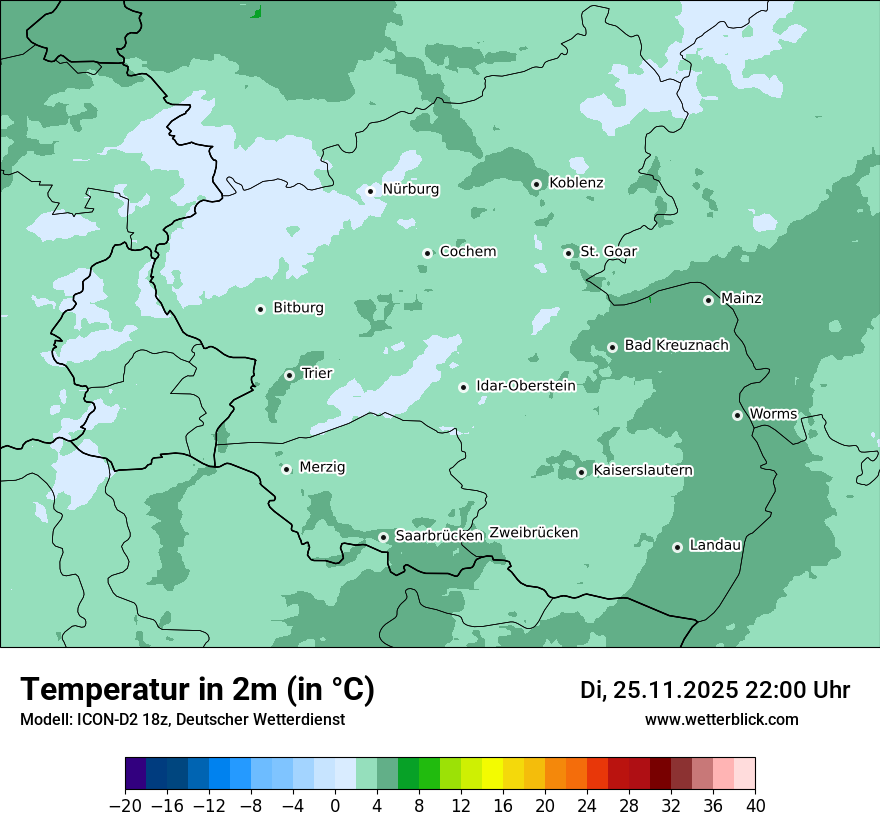 Modellkarten Temperatur