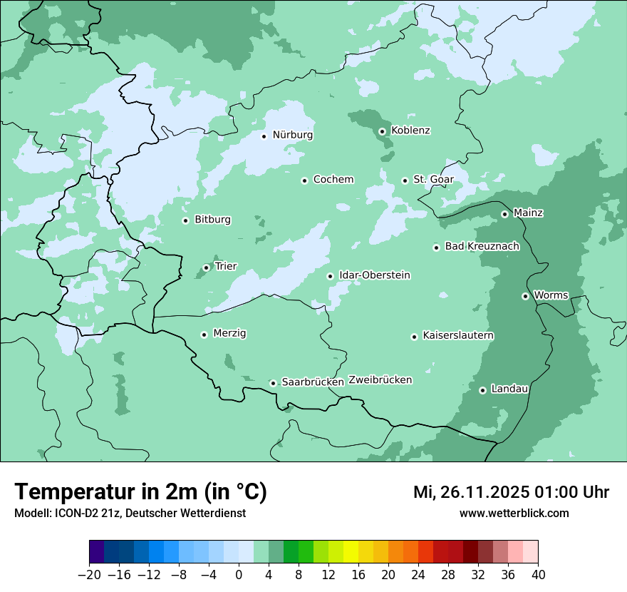 Modellkarten Temperatur