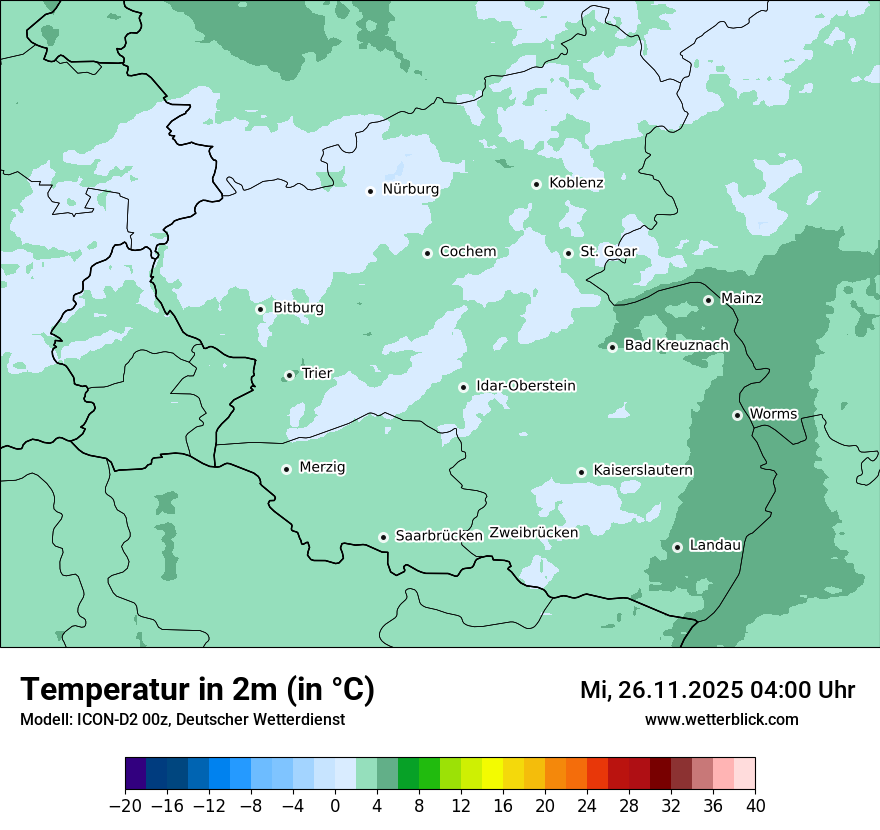Modellkarten Temperatur