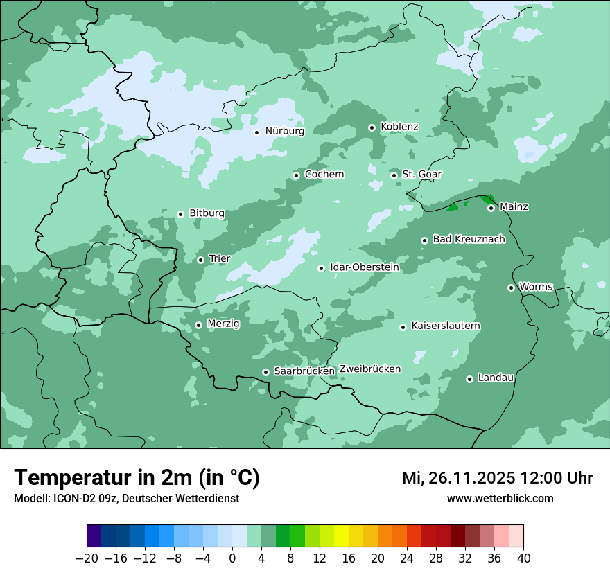Modellkarten Temperatur