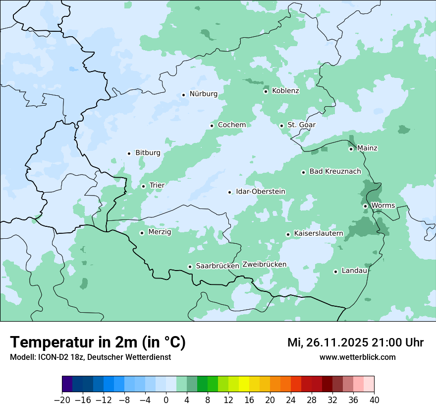 Modellkarten Temperatur
