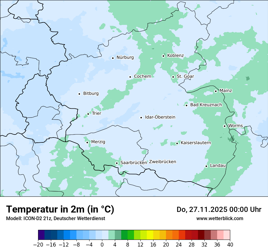 Modellkarten Temperatur