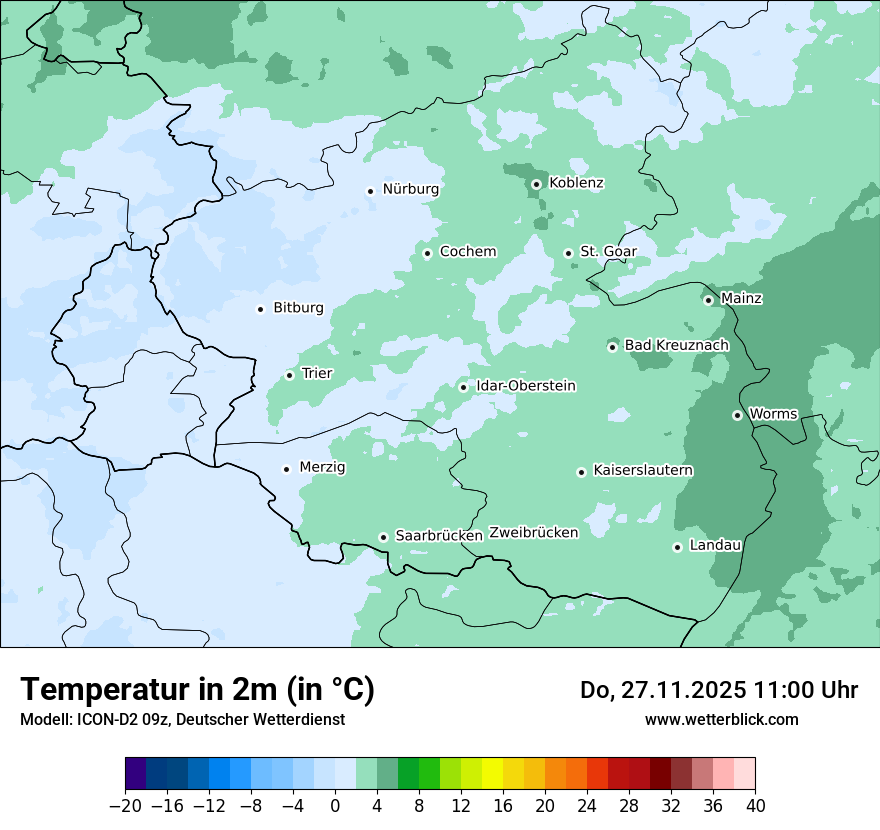 Modellkarten Temperatur