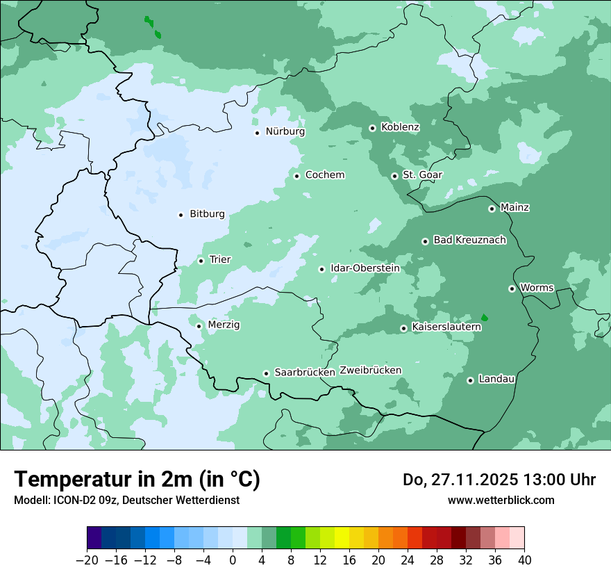 Modellkarten Temperatur