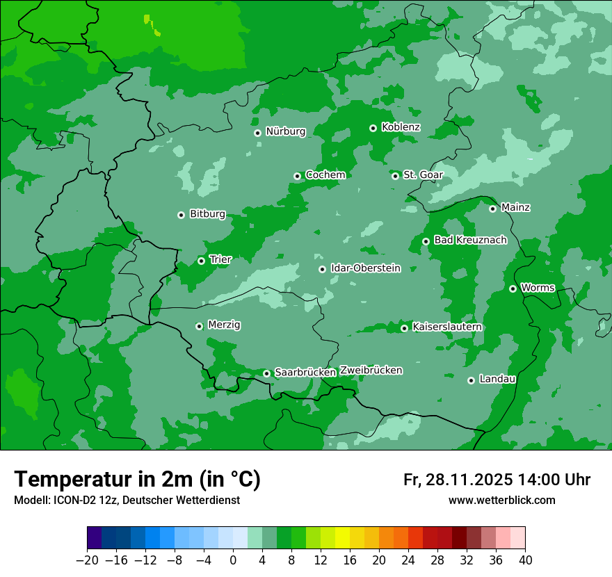 Modellkarten Temperatur