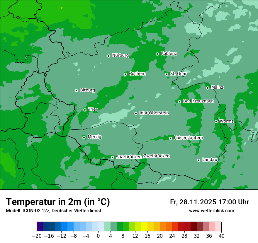 Modellkarten Temperatur