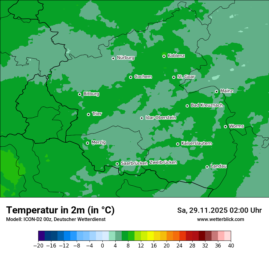 Modellkarten Temperatur