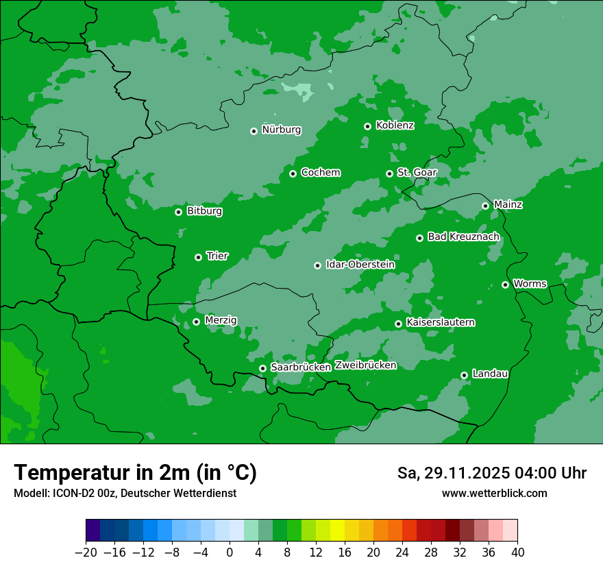 Modellkarten Temperatur